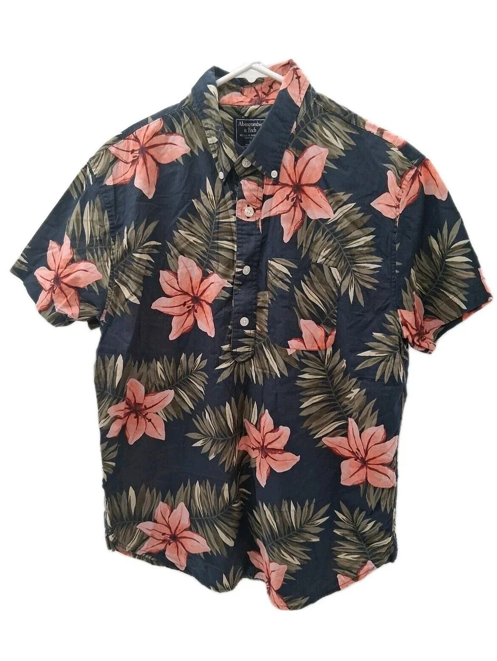 Abercrombie & Fitch Hawaiian Shirt Mens Medium Multicolor Beach Vacation Preppy